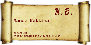 Mancz Bettina névjegykártya